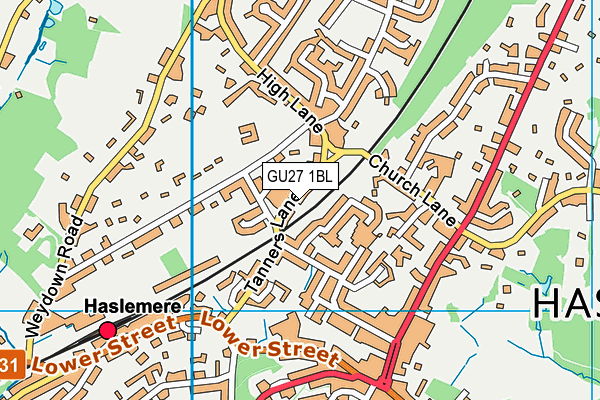 GU27 1BL map - OS VectorMap District (Ordnance Survey)
