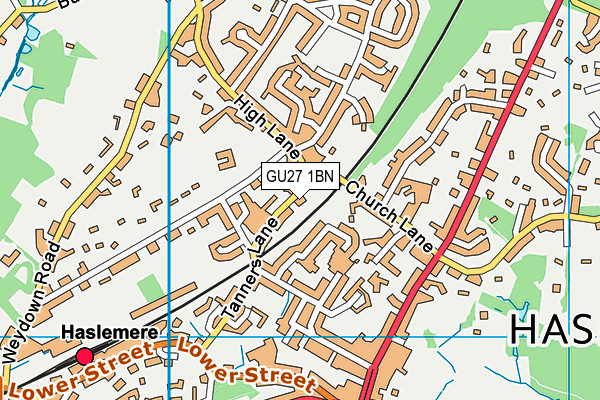 GU27 1BN map - OS VectorMap District (Ordnance Survey)