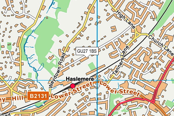 GU27 1BS map - OS VectorMap District (Ordnance Survey)