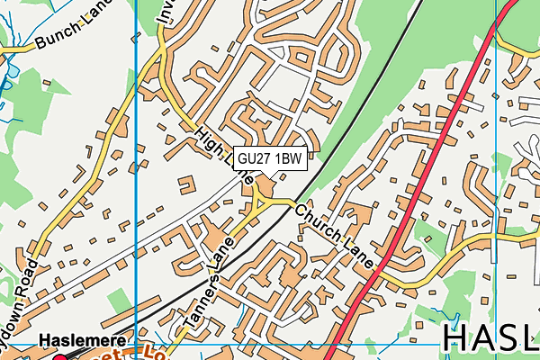 GU27 1BW map - OS VectorMap District (Ordnance Survey)