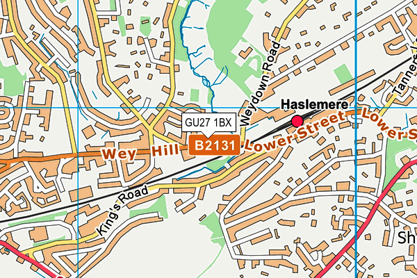 GU27 1BX map - OS VectorMap District (Ordnance Survey)