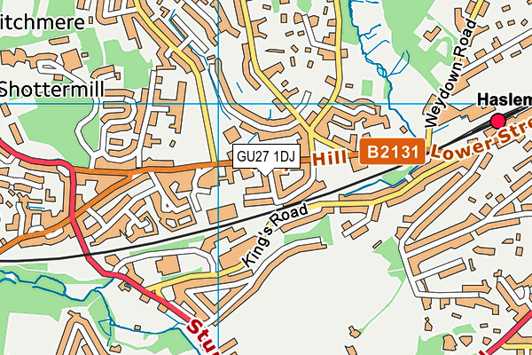GU27 1DJ map - OS VectorMap District (Ordnance Survey)