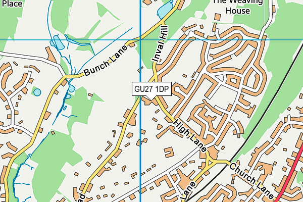 GU27 1DP map - OS VectorMap District (Ordnance Survey)