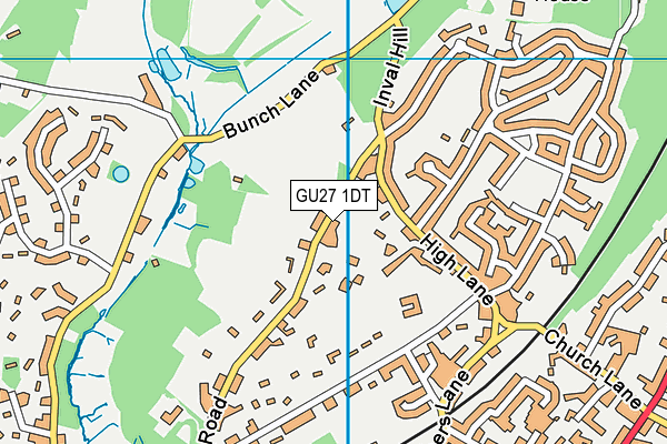 GU27 1DT map - OS VectorMap District (Ordnance Survey)