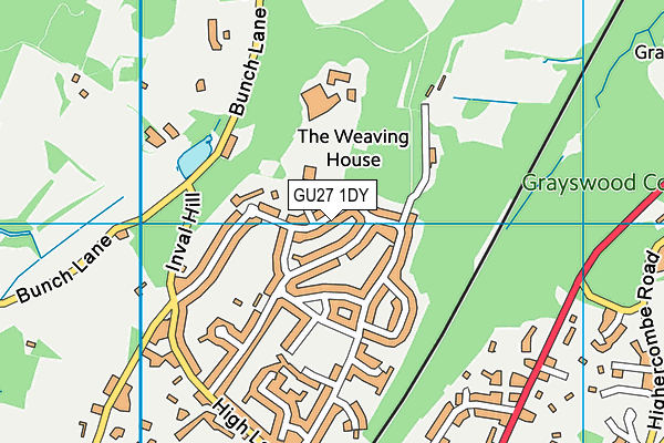 GU27 1DY map - OS VectorMap District (Ordnance Survey)