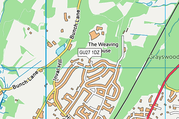 GU27 1DZ map - OS VectorMap District (Ordnance Survey)