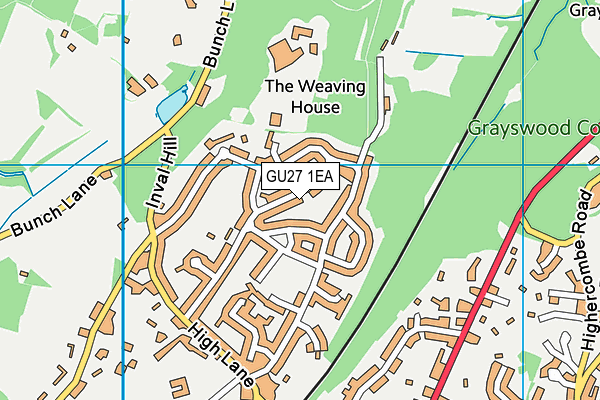 GU27 1EA map - OS VectorMap District (Ordnance Survey)