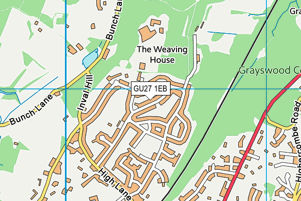 GU27 1EB map - OS VectorMap District (Ordnance Survey)