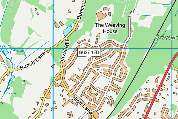 GU27 1ED map - OS VectorMap District (Ordnance Survey)