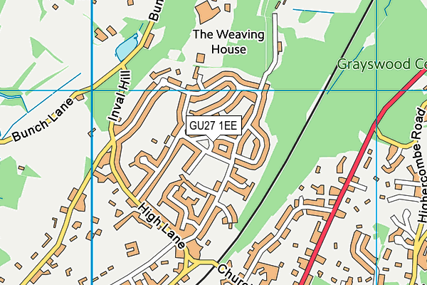 GU27 1EE map - OS VectorMap District (Ordnance Survey)