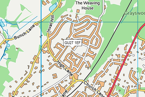 GU27 1EF map - OS VectorMap District (Ordnance Survey)