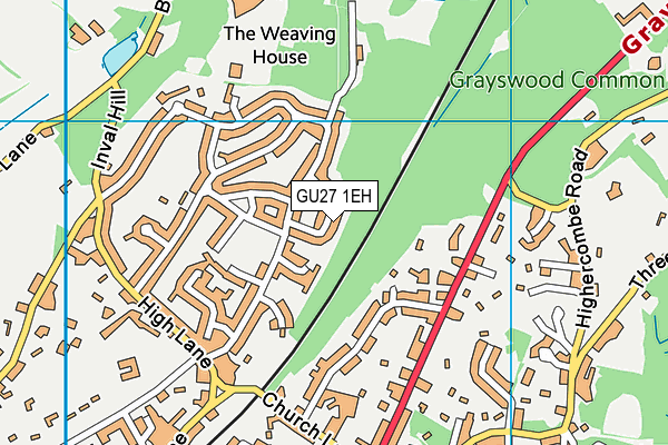 GU27 1EH map - OS VectorMap District (Ordnance Survey)