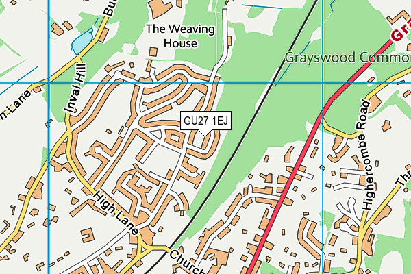 GU27 1EJ map - OS VectorMap District (Ordnance Survey)
