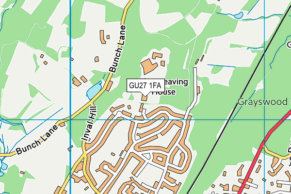GU27 1FA map - OS VectorMap District (Ordnance Survey)