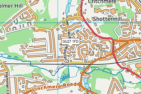 GU27 1FD map - OS VectorMap District (Ordnance Survey)