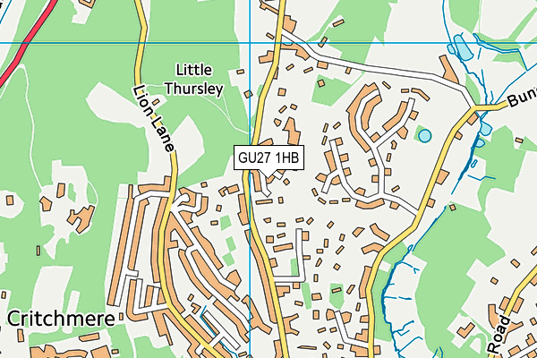 GU27 1HB map - OS VectorMap District (Ordnance Survey)