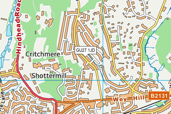 GU27 1JD map - OS VectorMap District (Ordnance Survey)