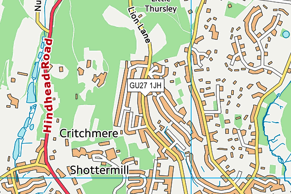 GU27 1JH map - OS VectorMap District (Ordnance Survey)