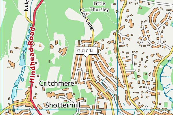 GU27 1JL map - OS VectorMap District (Ordnance Survey)
