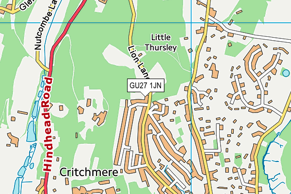 GU27 1JN map - OS VectorMap District (Ordnance Survey)