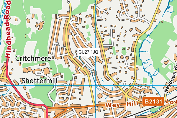 GU27 1JQ map - OS VectorMap District (Ordnance Survey)