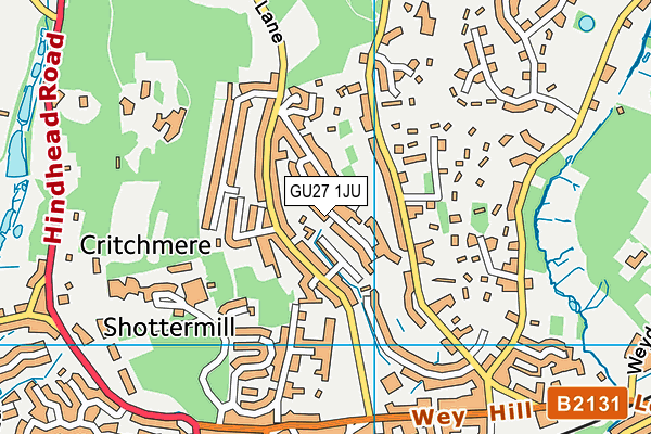 GU27 1JU map - OS VectorMap District (Ordnance Survey)