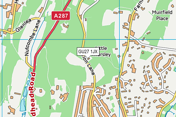GU27 1JX map - OS VectorMap District (Ordnance Survey)