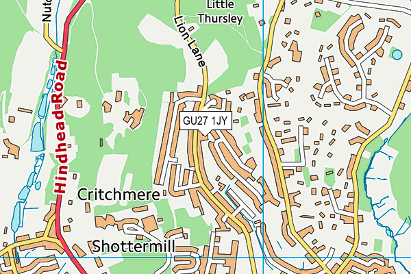 GU27 1JY map - OS VectorMap District (Ordnance Survey)