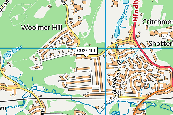 GU27 1LT map - OS VectorMap District (Ordnance Survey)