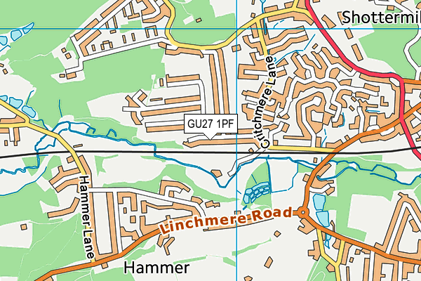 GU27 1PF map - OS VectorMap District (Ordnance Survey)