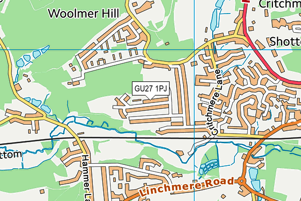 GU27 1PJ map - OS VectorMap District (Ordnance Survey)