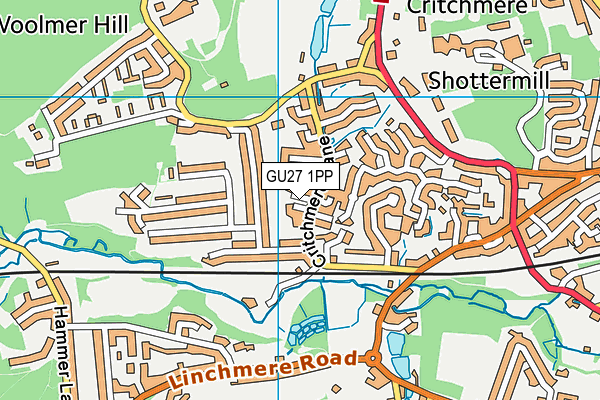 GU27 1PP map - OS VectorMap District (Ordnance Survey)