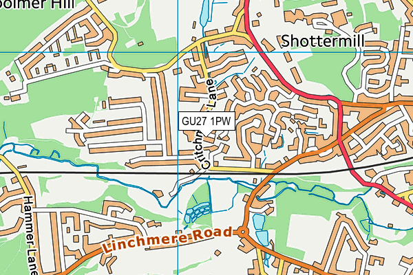GU27 1PW map - OS VectorMap District (Ordnance Survey)
