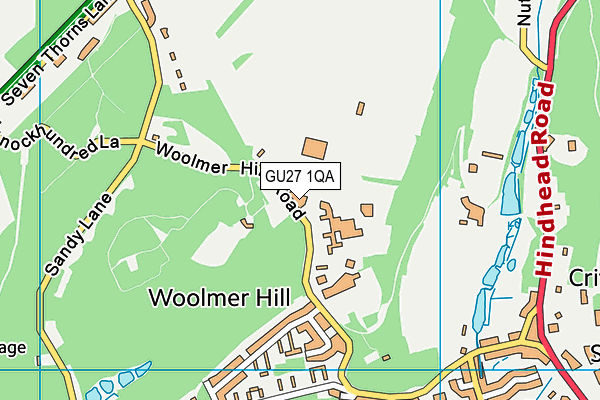 Woolmer Hill Recreation Ground map (GU27 1QA) - OS VectorMap District (Ordnance Survey)