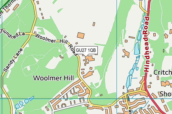 Woolmer Hill School map (GU27 1QB) - OS VectorMap District (Ordnance Survey)
