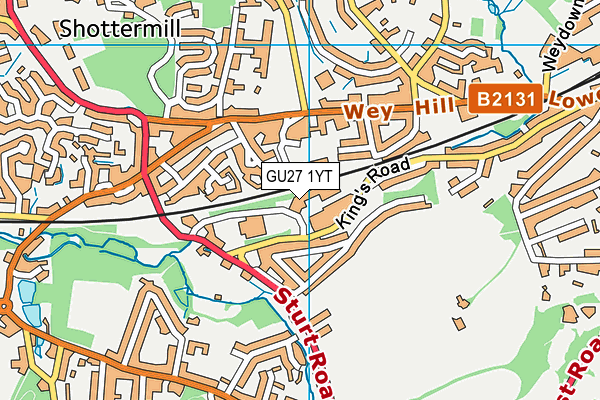 GU27 1YT map - OS VectorMap District (Ordnance Survey)