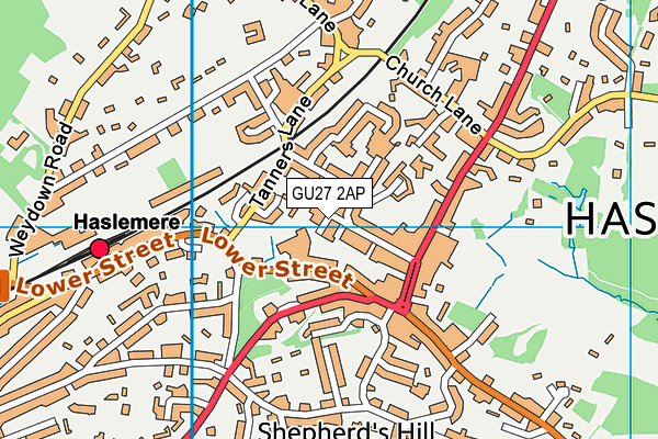 GU27 2AP map - OS VectorMap District (Ordnance Survey)