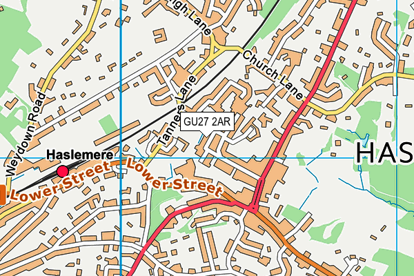 GU27 2AR map - OS VectorMap District (Ordnance Survey)