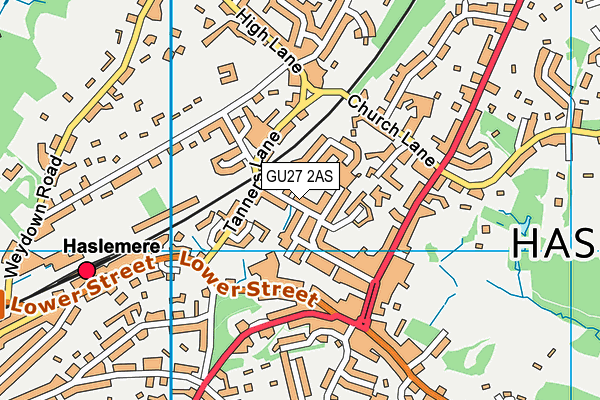 GU27 2AS map - OS VectorMap District (Ordnance Survey)