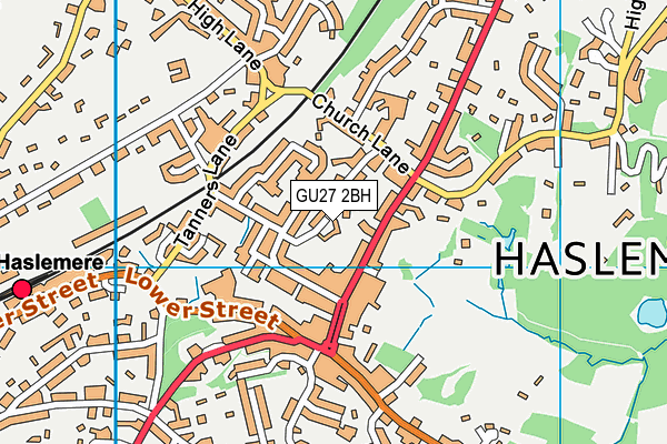 GU27 2BH map - OS VectorMap District (Ordnance Survey)