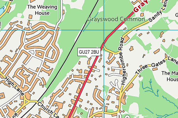 GU27 2BU map - OS VectorMap District (Ordnance Survey)