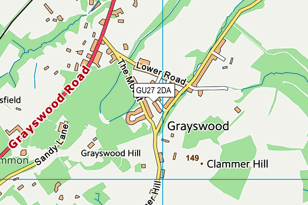 GU27 2DA map - OS VectorMap District (Ordnance Survey)