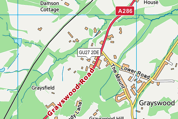 GU27 2DE map - OS VectorMap District (Ordnance Survey)