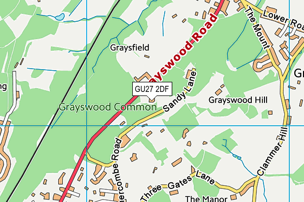 GU27 2DF map - OS VectorMap District (Ordnance Survey)