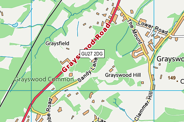 GU27 2DG map - OS VectorMap District (Ordnance Survey)