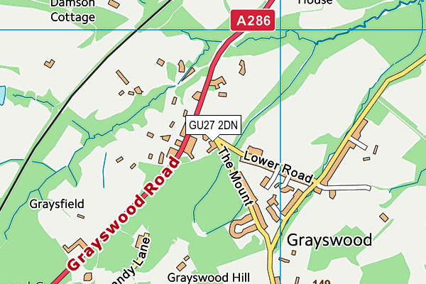 GU27 2DN map - OS VectorMap District (Ordnance Survey)