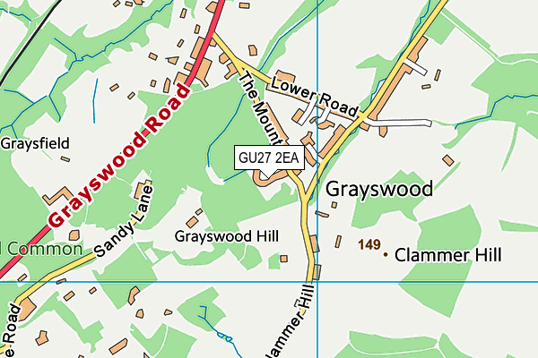 GU27 2EA map - OS VectorMap District (Ordnance Survey)