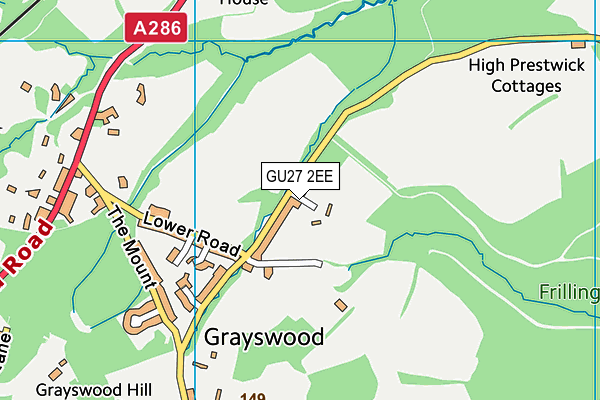 GU27 2EE map - OS VectorMap District (Ordnance Survey)