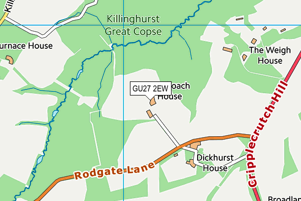 GU27 2EW map - OS VectorMap District (Ordnance Survey)