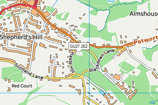 GU27 2EZ map - OS VectorMap District (Ordnance Survey)